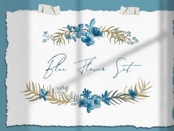 Blue Flower Set Free Download preview picture