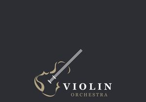 Violin instrument, vintage violin orchestra music design template