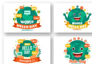 12 World Hello Day Illustration