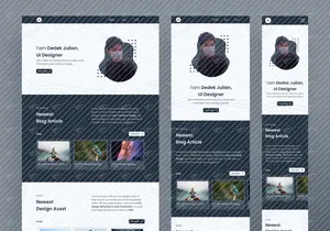 Personal Website UI Kit for Figma - 3 Responsive Screen Designs