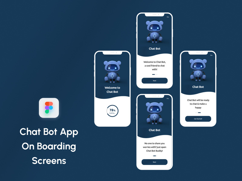 Chat Bot App Onboarding Screens