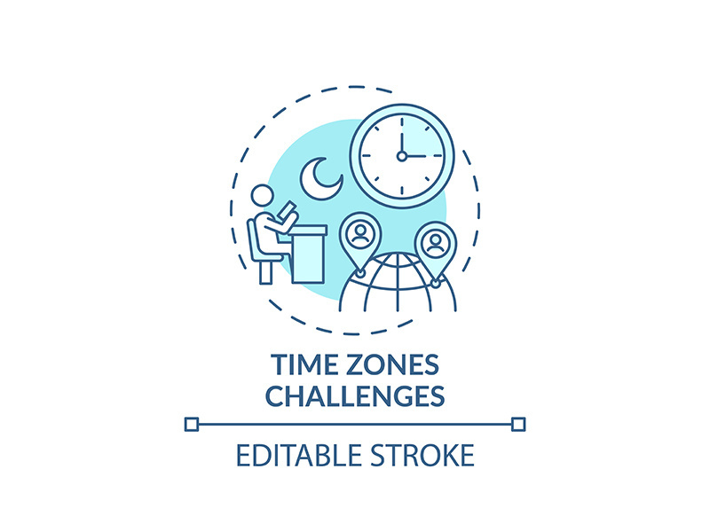 Time zones challenges concept icon
