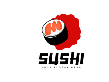 Sushi Logo, Japanese Food Sushi Seafood Vector preview picture