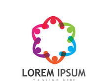 People social community logo design with creative idea