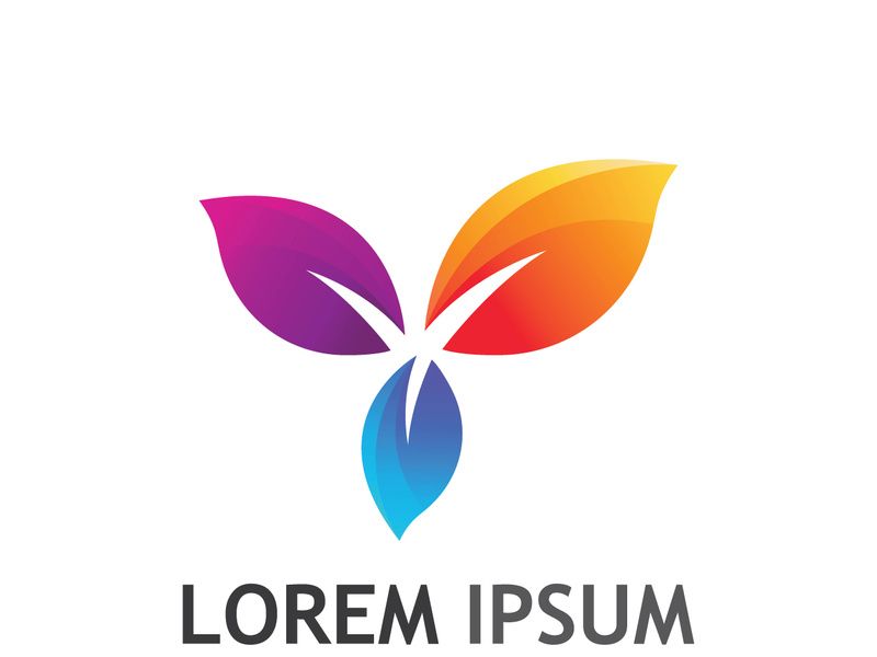 Colorful natural leaf logo design.