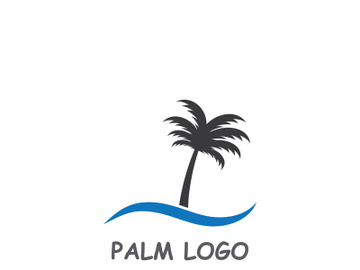 Summer palm tree logo design. preview picture