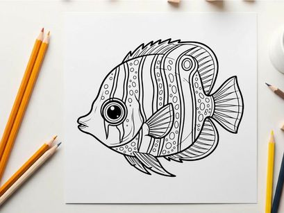 Stylized fish swimming vector illustration flat design