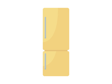 Yellow refrigerator semi flat color vector object preview picture
