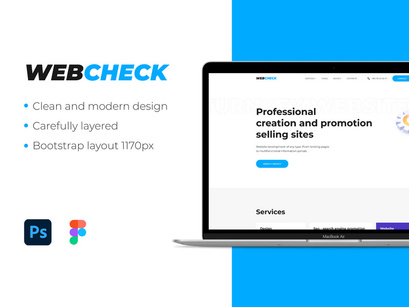 Digital Agency Template WebCheck UI For Figma And Photoshop