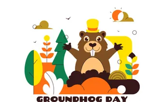 10 Happy Groundhog Day Illustration