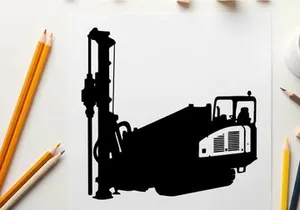 Silhouette of a drilling rig or industrial equipment machine