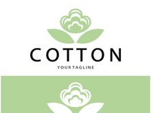 Soft natural organic cotton flower plant logo for cotton plantations, industries,business,textile,clothing and beauty,vector