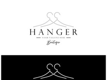Simple clothes hanger logo details with creative design.for business, boutique, fashion, lifestyle, beauty, wardrobe, wedding dress, clothing store