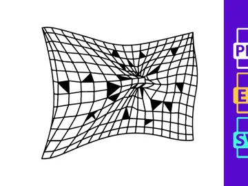Mathematical representation of a curved grid with vector arrows preview picture