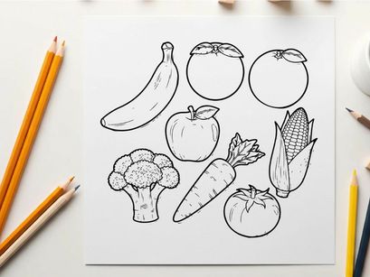 Fresh harvest vegetables fruits flat design vector illustration