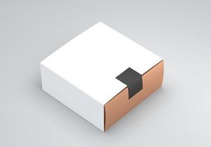 Free Mockup Gold Box with white Cover. 3d rendering