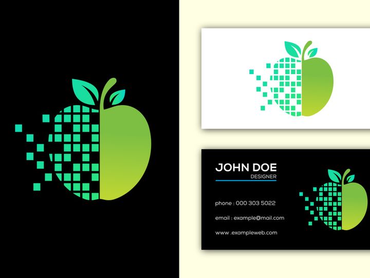 Apple pixel/data logo sign symbol in flat style on white background