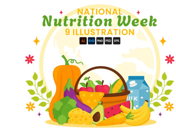 9 National Nutrition Week Day Illustration preview picture