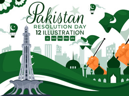 12 Pakistan Resolution Day Illustration preview picture