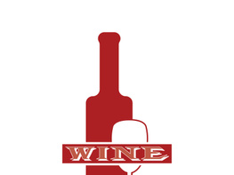 Wine bottle and glass logo design icon preview picture