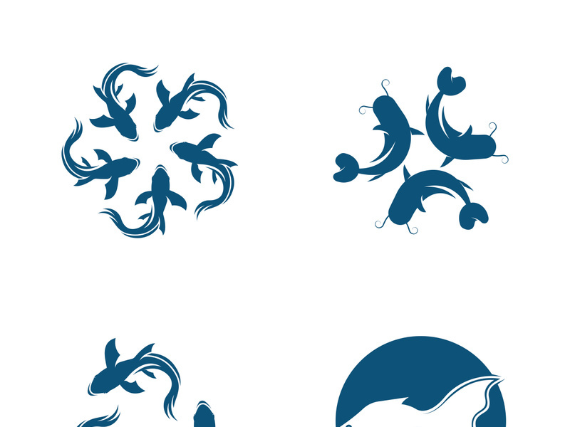 Fish logo icon template creative vector symbol