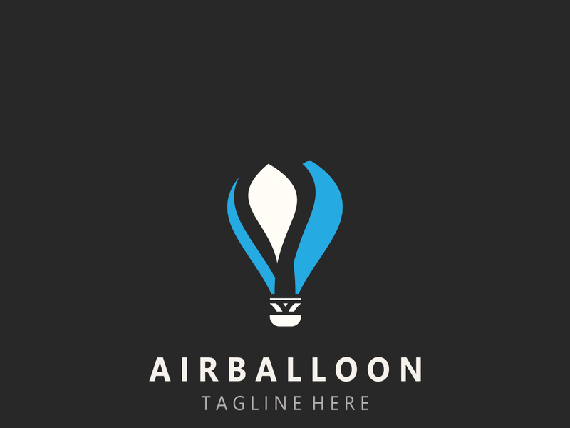 Air balloon logo creative design air transport symbol template simple illustration