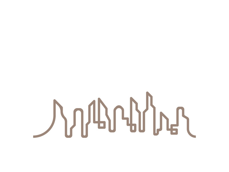 Modern city skyline icon silhouette vector illustration design