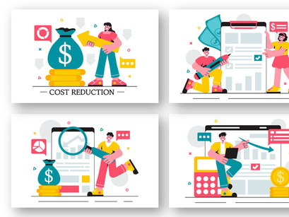 11 Cost Reduction Business Illustration