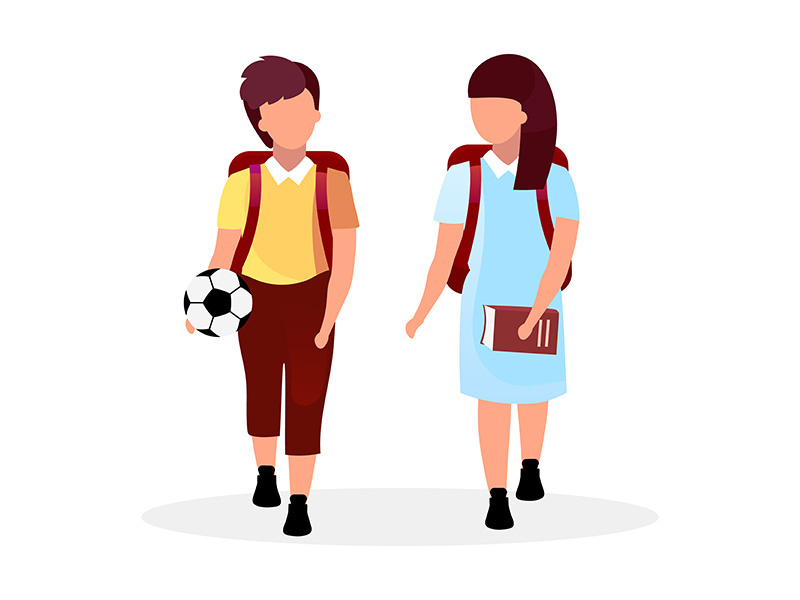 Classmates flat vector illustration