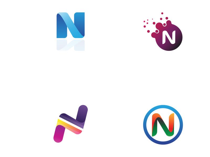 Abstract logo initial letter N geometric elements. Elegant, minimalist, creative and modern logo template. Identity sign, brand and business card.