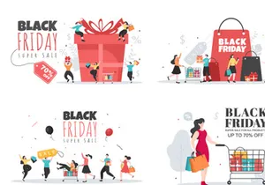 20 Black Friday Give Big Discount Sale Vector