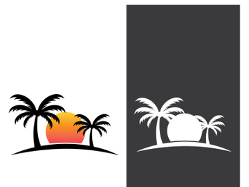 Summer palm tree logo design. preview picture