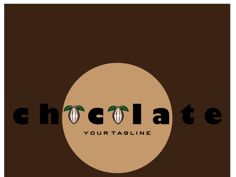 cocoa logo,cocoa bean,cocoa tree,cocoa branches and leaves,chocolate mix on white background,vintage,modern,simple,minimalist icon illustration template design vector