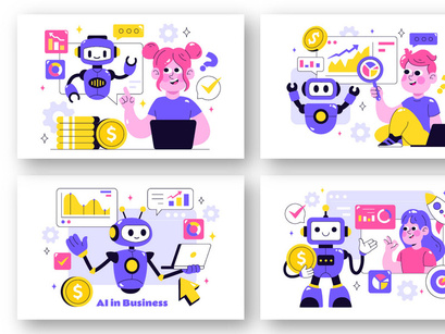 10 Artificial Intelligence in Business Illustration