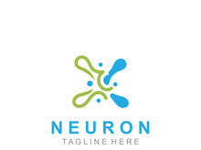 Neuron logo or nerve cell healthy abstract molecule illustration