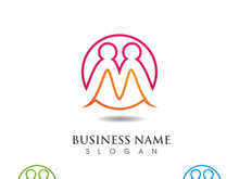 Community, network and social icon design template