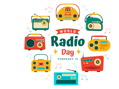 13 World Radio Day Illustration