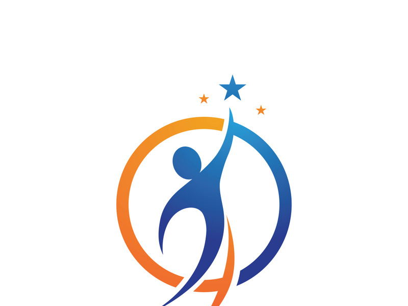 Star success people care logo and symbols
