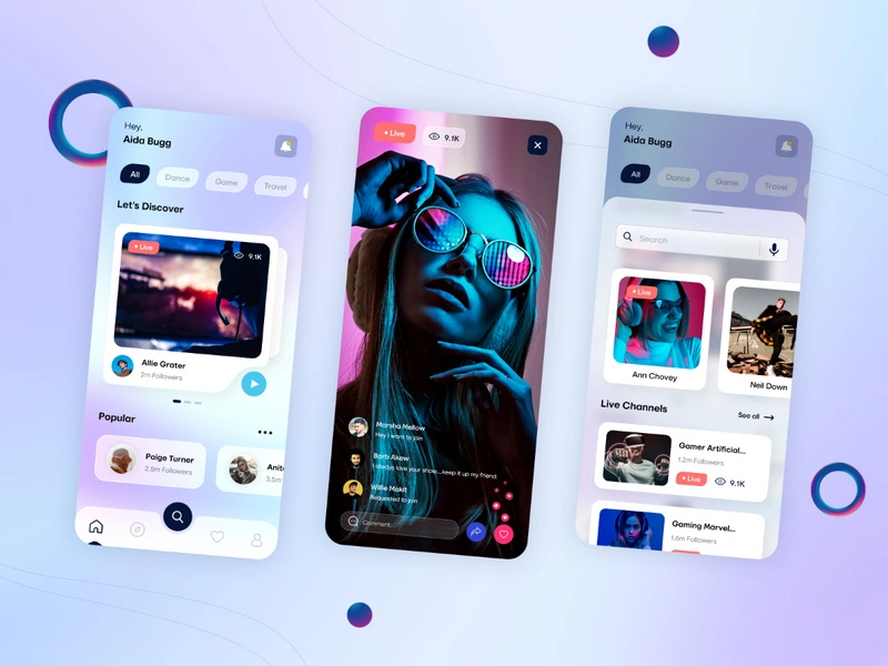 Live Streaming App Design