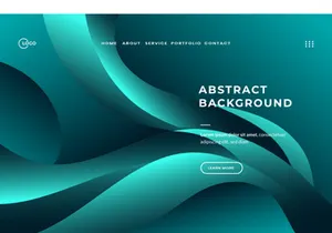 3D Abstract Background Green Wavy