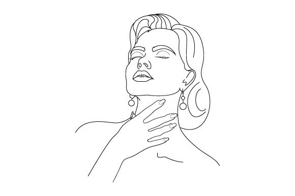 Line Art Flower Drawing Women