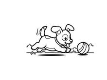 Cute puppy playing with soccer ball vector illustration