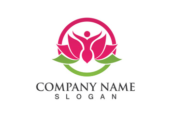 People yoga health in lotus flower logo preview picture