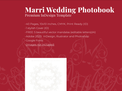 MARRI WEDDING PHOTOBOOK Premium InDesign Template