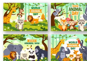 12 World Animal Day Illustration