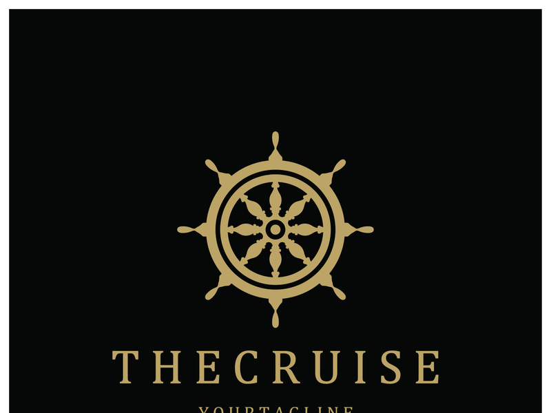 The cruise logo,ship steering logo, boat, yacht, rope, maritime, anchor. Logo for business, sailor, sailing, tourism