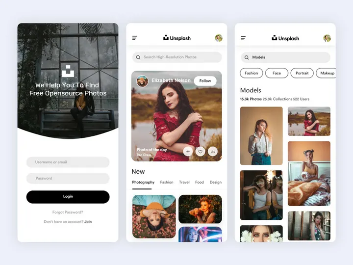 Unsplash App Concept