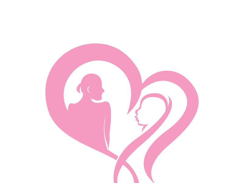 Beauty Lactating Mom Baby logo illustration