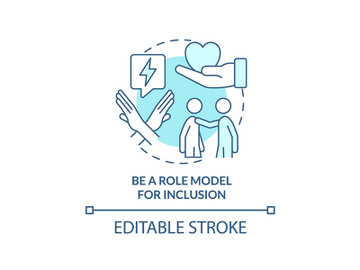 Be role model for inclusion turquoise concept icon preview picture
