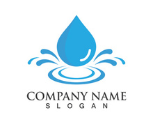 Blue water drop vector logo icon illustration images